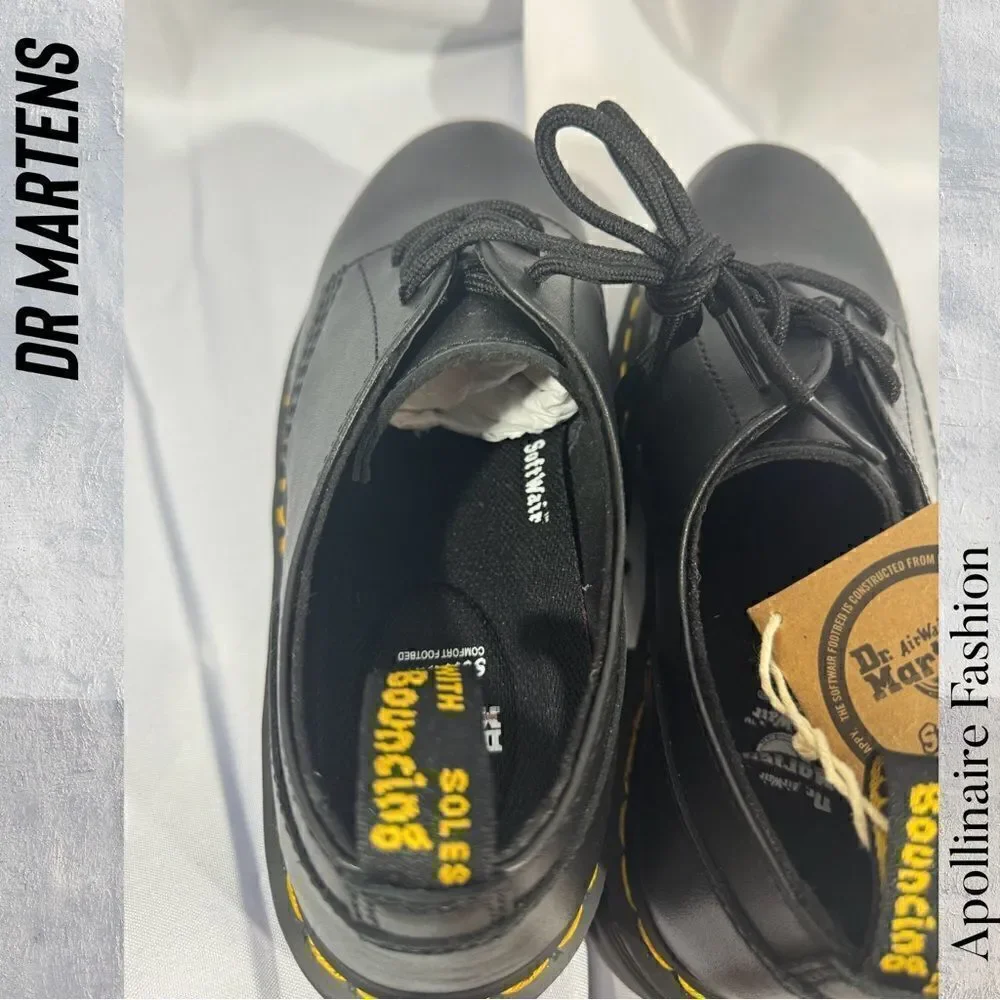DR MARTENS AUDRICK NAPPA LEATHER PLATFORM SHOES IN BLACK 10 LADIES NWT